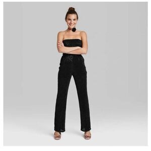 Women's Tube Sequin Mesh Jumpsuit - Wild Fable - BLACK -‎ medium NWT